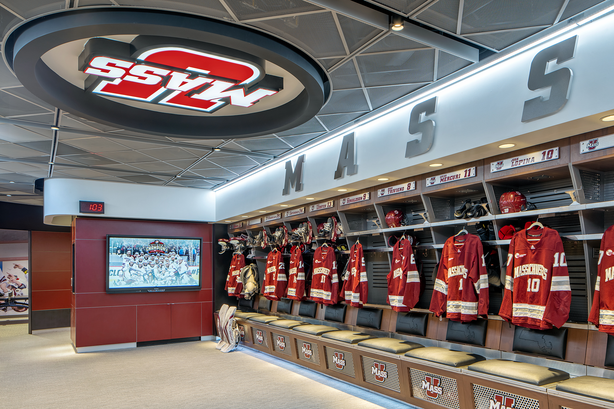 Mullins Center Hockey Locker Room